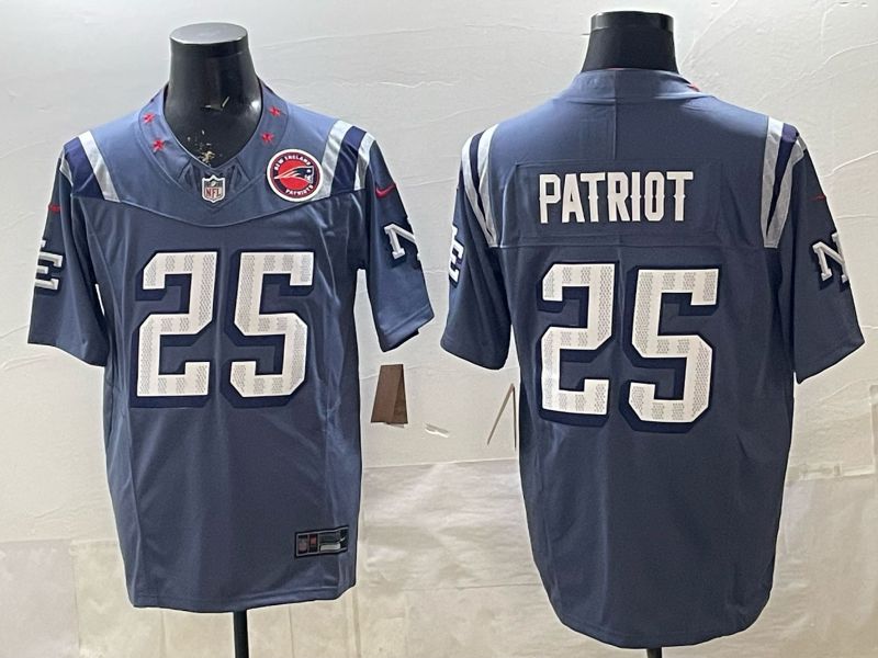 Men 2026 New England Patriots #25 Patriot blue Throwback Limited Nike NFL Jersey style 01->women nfl jersey->Women Jersey